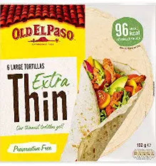 Old EL Paso 6 Large Tortillas Extra Thin 192g