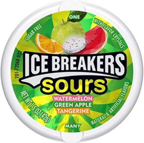 ICE BREAKERS SOURS WATER+GRN APP+TANGR MINT36G