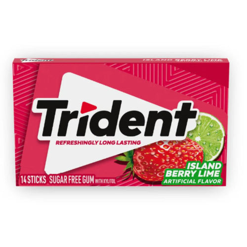 TRIDENT ISLAND BERRY LIME TWIST SUGARFREE GUM 14 STICKS