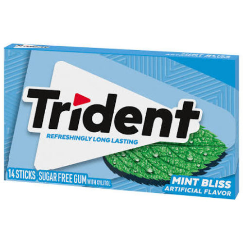 TRIDENT MINT BLISS SUGAR FREE GUM 14S