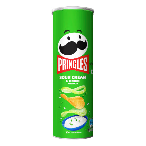 PRINGLES SOUR CREAM & ONION POTATO CHIPS 107G