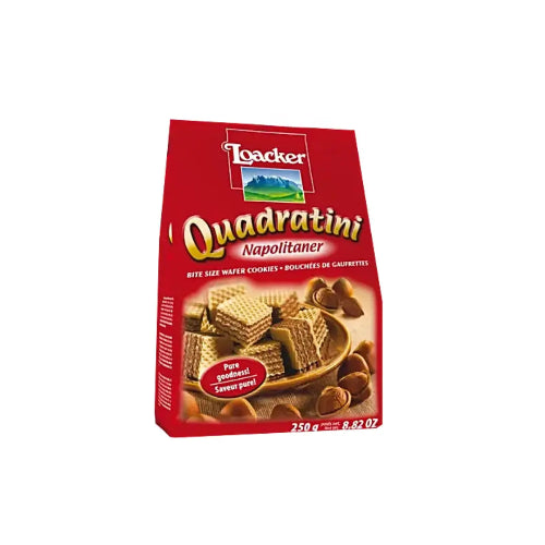 LOACKER QUADRATINI NAPOLITANER HAZELNUT 24G