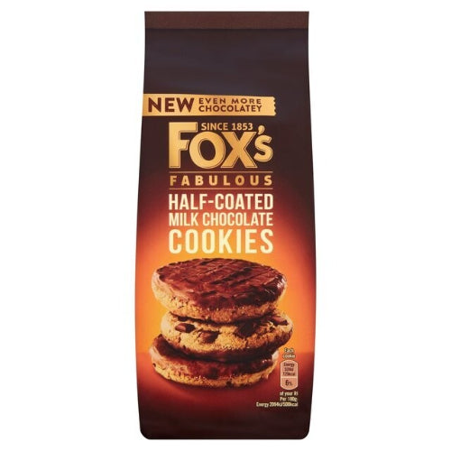 FOXS HALF COATED MILK CHOCOLATE COOKIES 180 GM