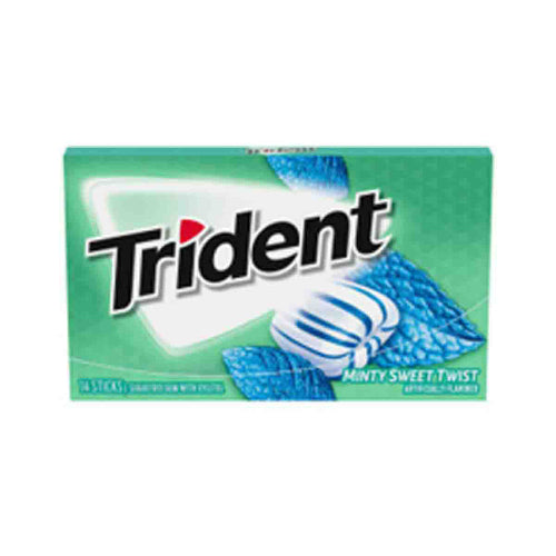 TRIDENT MINTY SWEET TWIST SUGAR FREE GUM 14S